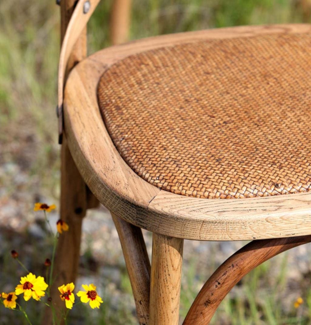 Wooden Cross Back Chair - Image 3