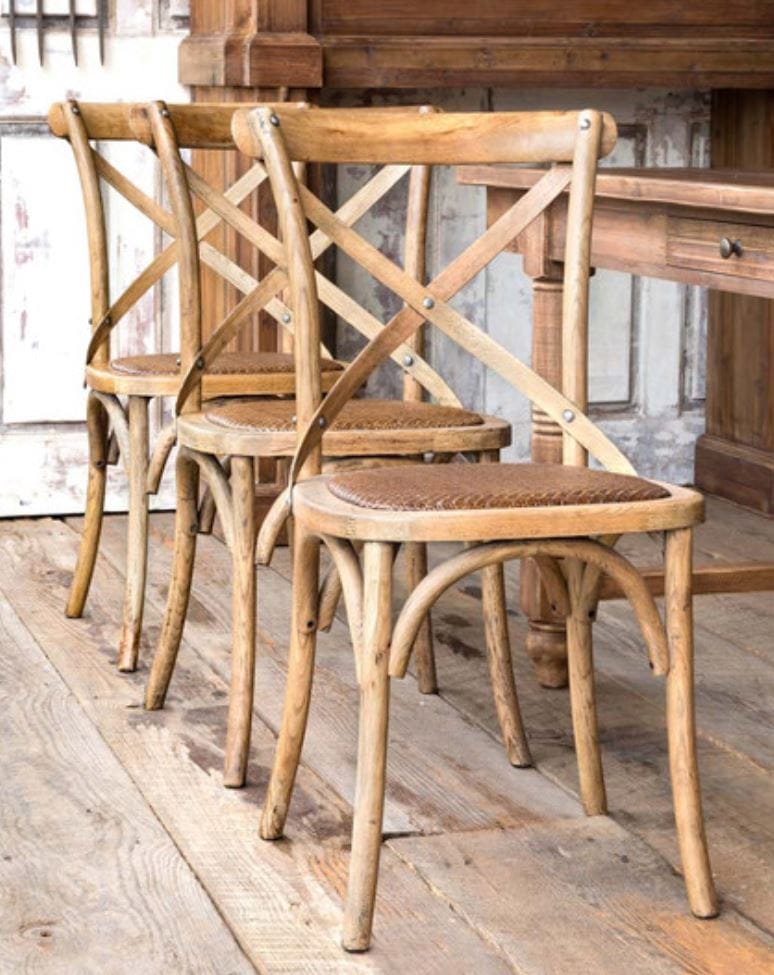 Wooden Cross Back Chair - Image 4