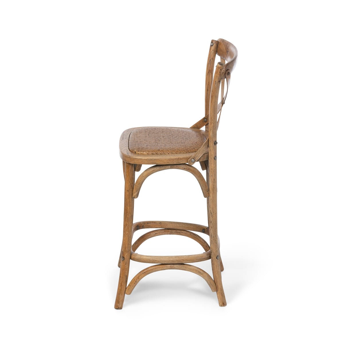 Wooden Cross Back Counter Stool - Image 5