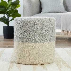 Micco Ombre Light Gray/ Cream Cylinder Pouf