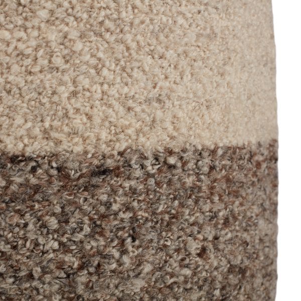 Micco Ombre Cream/ Brown Cylinder Pouf