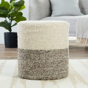 Micco Ombre Cream/ Brown Cylinder Pouf