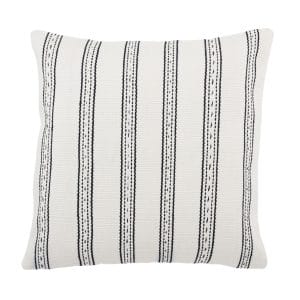 Colter Indoor/ Outdoor Striped Ivory/ Black (20" Square)