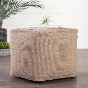 Mastic Indoor/ Outdoor Solid Tan Cube Pouf