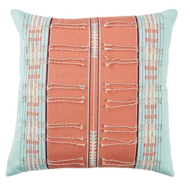 Pungro Tribal Sky Blue/ Coral (18" Square)