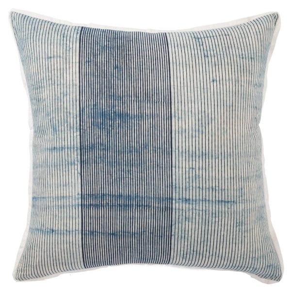 Alicia Handmade Striped Blue/ White (22" Square)