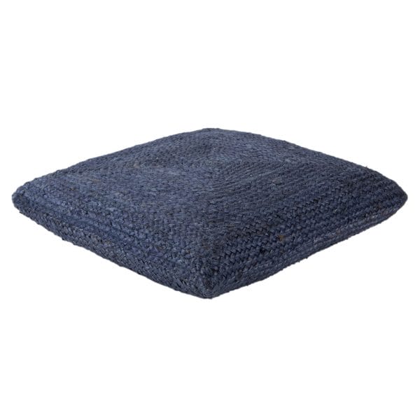 Natia Solid Blue Floor Cushion (28" Square)