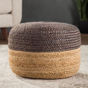 Oliana Ombre Natural Brown/ Beige Cylinder Pouf