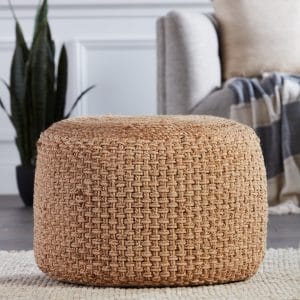  Kealani Trellis Beige Cylinder Pouf