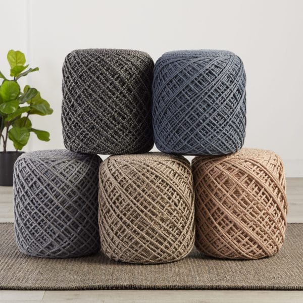 Lykke Indoor/ Outdoor Solid Taupe Cylinder Pouf