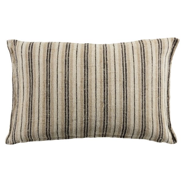 Lucien Striped Dark Brown/ Cream Down Pillow (13"X21" Lumbar)