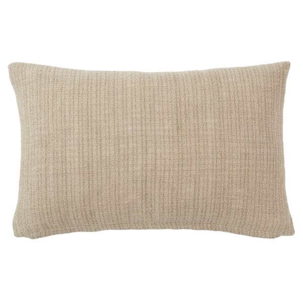 Miriam Striped Light Brown/ Cream Down Pillow (13"X21" Lumbar)