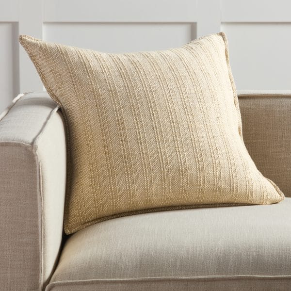 Ove Striped Light Brown Down Pillow (22" Square)