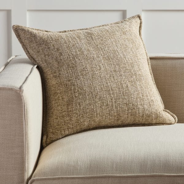 Enya Solid Brown/ Cream Down Pillow (22" Square)