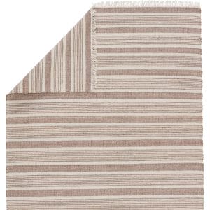 Vibe by  Kahlo Natural Striped Taupe/ Cream Area Rug (5'X8')