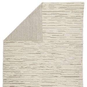 Tambour Hand-Knotted Striped Ivory/ Light Gray Area Rug (8'X10')
