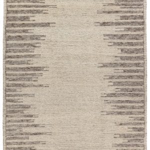 Patra Hand-Knotted Solid Cream/ Taupe Area Rug (5'X8')