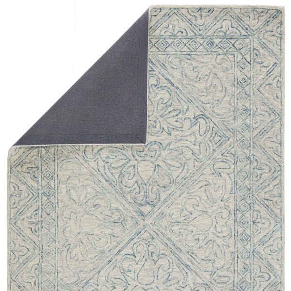Carmen Handmade Trellis Blue/ Light Gray Area Rug (5'X8')