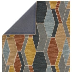 Vibe by  Sade Handmade Geometric Gray/ Gold Area Rug (5'X8')