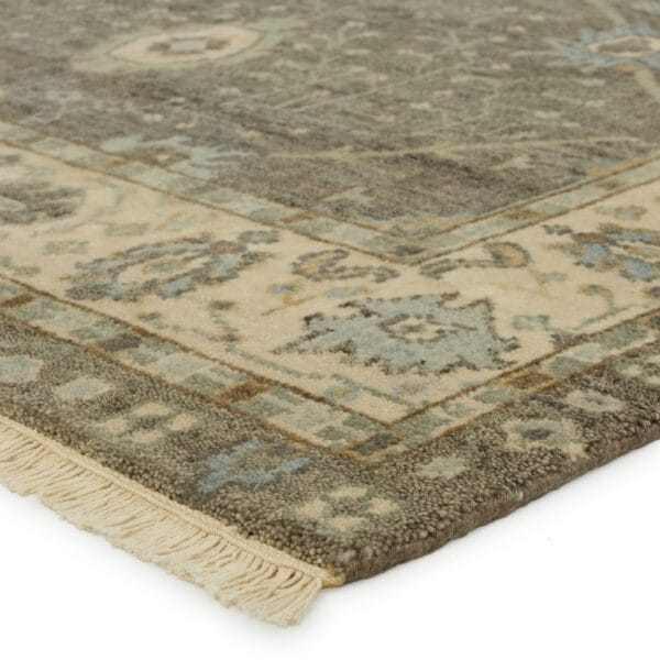 Princeton Hand-Knotted Floral Tan/ Light Blue Area Rug (9'X12')