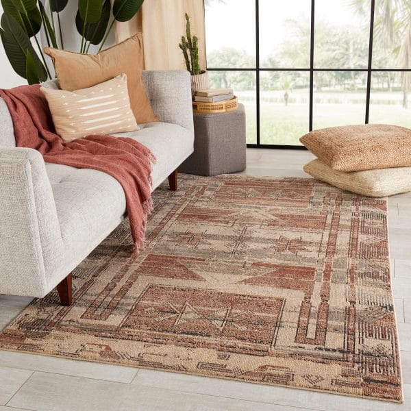 Vibe by  Ankita Tribal Red/ Beige Area Rug (7'8"X10')