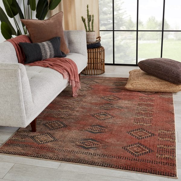Vibe by  Abrego Tribal Red/ Gray Area Rug (5'X8')