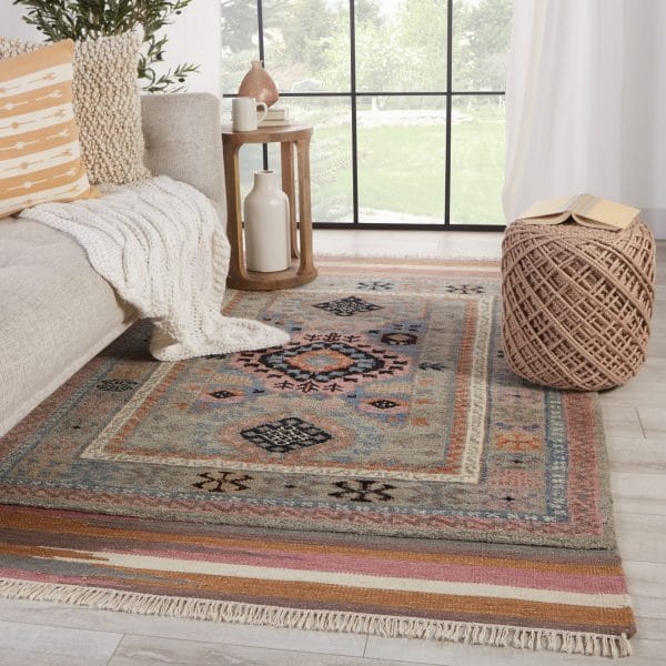 Clovelly Hand-Knotted Medallion Taupe/ Multicolor Area Rug (10'X14')