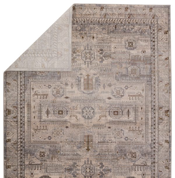 Vibe by  Jorden Tribal Gray/ Gold Area Rug (6'5"X9'6")