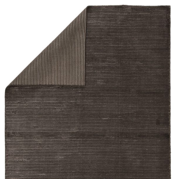 Basis Handmade Solid Dark Gray Area Rug (8'X10')