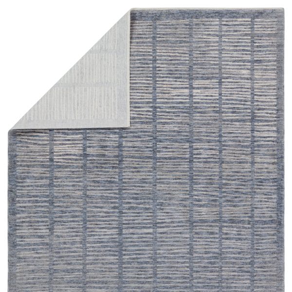 Dounia Striped Blue/ Light Gray Area Rug (5'X8')