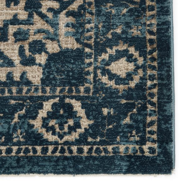 Vibe by  Idella Medallion Blue/ Light Taupe Area Rug (10'X14')