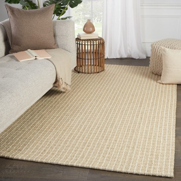 Tane Natural Solid Beige/ Ivory Area Rug (2'X3')