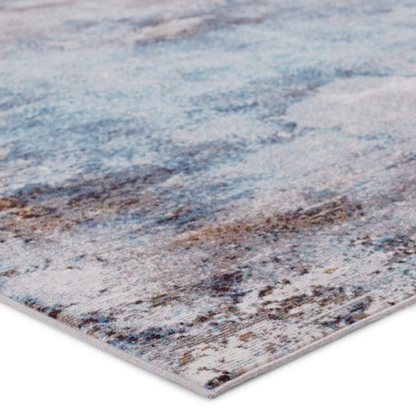 Vibe by  Comet Abstract Blue/ Brown Runner Rug (3'X8')
