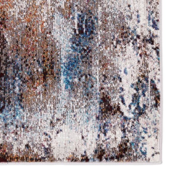 Vibe by  Comet Abstract Brown/ Blue Runner Rug (3'X8')