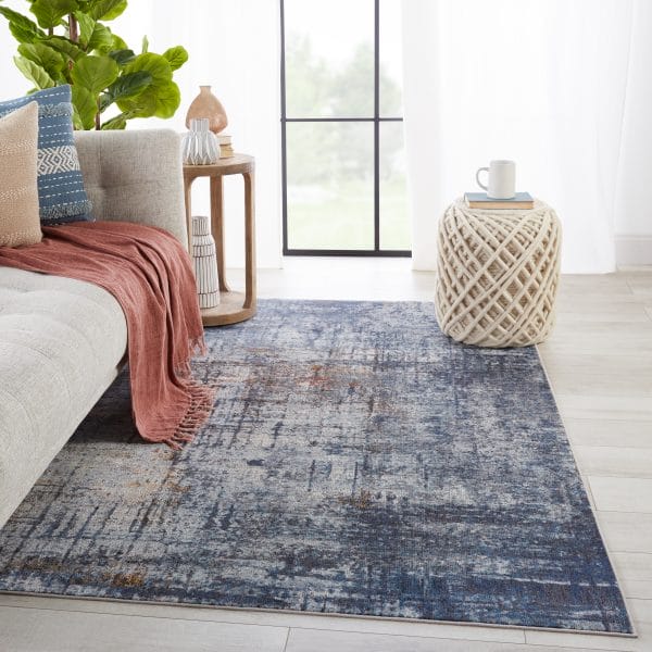 Vibe by  Donati Abstract Blue/ Orange Runner Rug (3'X8')