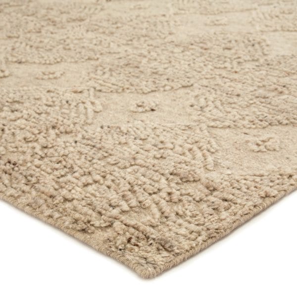 Dentelle Hand-Knotted Geometric Beige Area Rug (5'6"X8')
