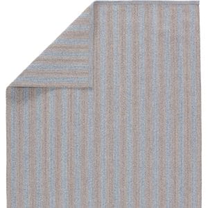 Topsail Indoor/ Outdoor Striped Light Blue/ Taupe Area Rug (2'X3')
