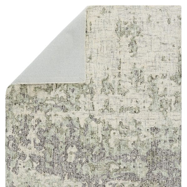 Absolon Handmade Abstract Taupe/ Green Area Rug (8'X10')
