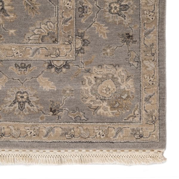 Riverton Hand-Knotted Medallion Gray/ Tan Area Rug (8'X10')