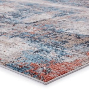 Vibe by  Casiane Abstract Red/ Blue Runner Rug (2'6"X8')