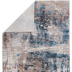 Vibe by  Casiane Abstract Gold/ Blue Runner Rug (2'6"X8')