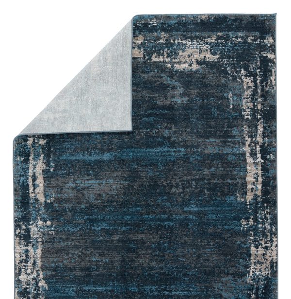 Vibe by  Aleph Abstract Blue/ Gray Runner Rug (2'6"X8')