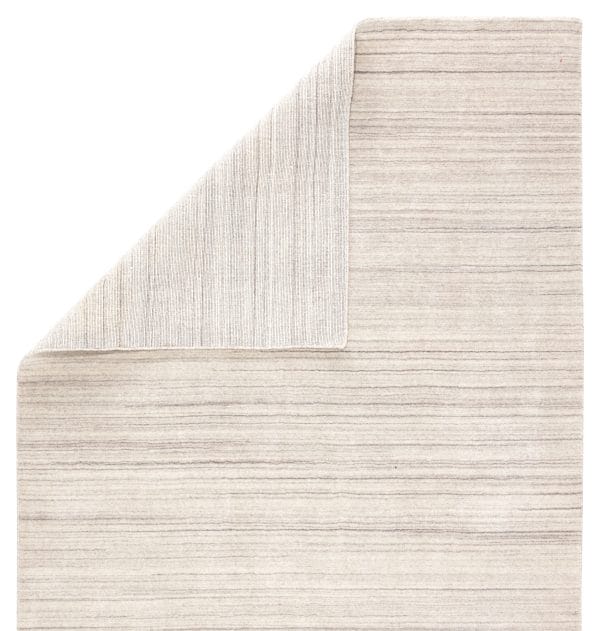 Tundra Handmade Solid White/ Gray Area Rug (5'X8')