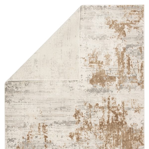 Resa Abstract Gray/ Gold Runner Rug (2'6"X8')