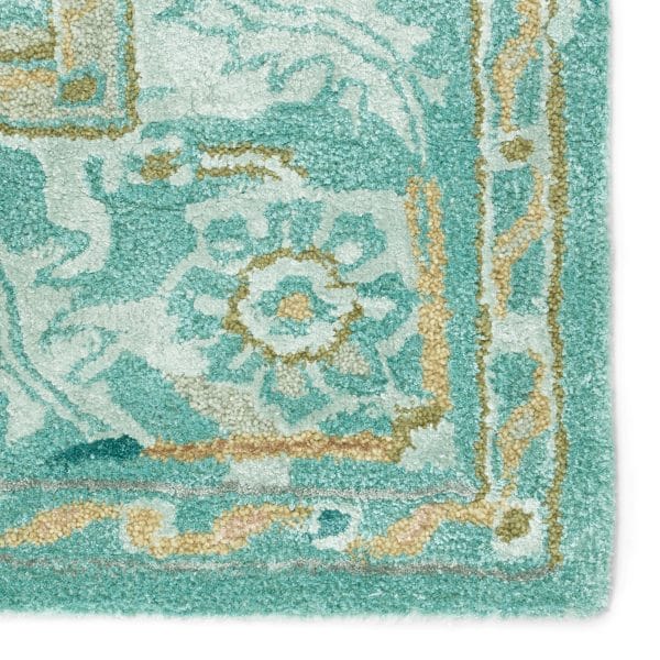 Cristobol Handmade Medallion Turquoise/ Pink Area Rug (8'X10')