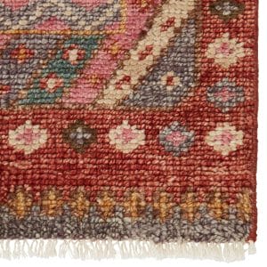 Anwen Hand-Knotted Floral Red/ Pink Runner Rug (3'X12')