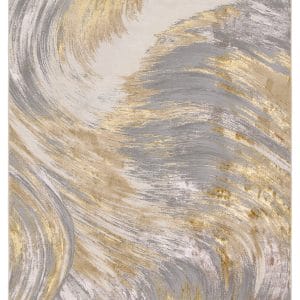 Zione Abstract Gold/ Gray Runner Rug (2'2"X8')