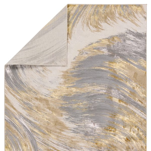 Zione Abstract Gold/ Gray Runner Rug (2'2"X8')