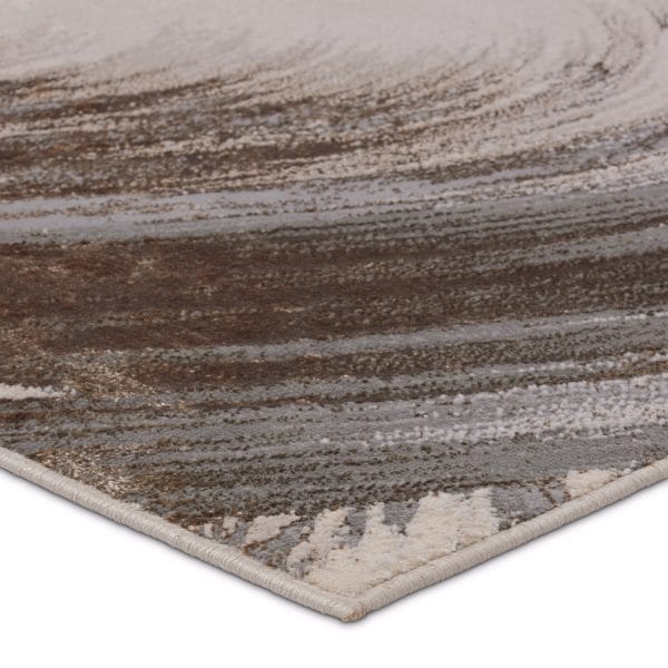 Zione Abstract Gray/ Brown Runner Rug (2'2"X8')