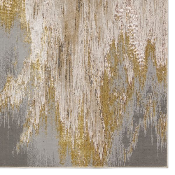 Ulysses Abstract Gold/ Gray Runner Rug (2'2"X8')